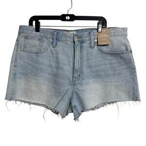 Madewell NWT Relaxed Denim Shorts Womens Size 32 Baggy Frayed High Rise